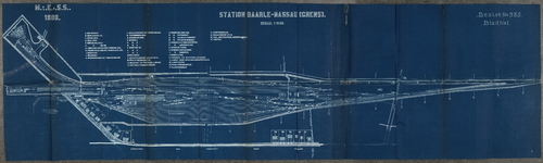 852573 Plattegrond van het emplacement van het te bouwen S.S.-station Baarle-Nassau Grens te Baarle-Nassau.